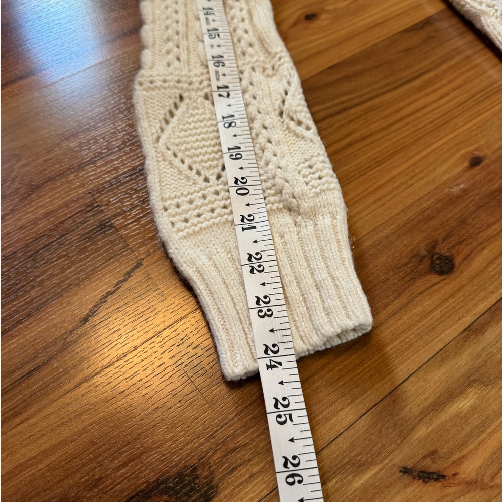 Y2K Vintage GAP Cream Cable Knit Cardigan Longline Alpaca Wool Cottagecore Boho - Picture 10 of 10